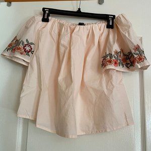 Topshop Light Pink Off the Shoulder Top